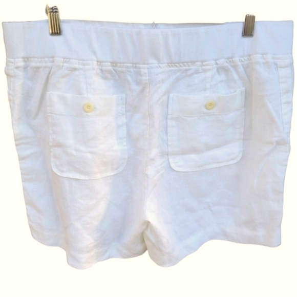 Athleta Pull On 100% Linen Shorts Size 14 - Picture 3 of 16